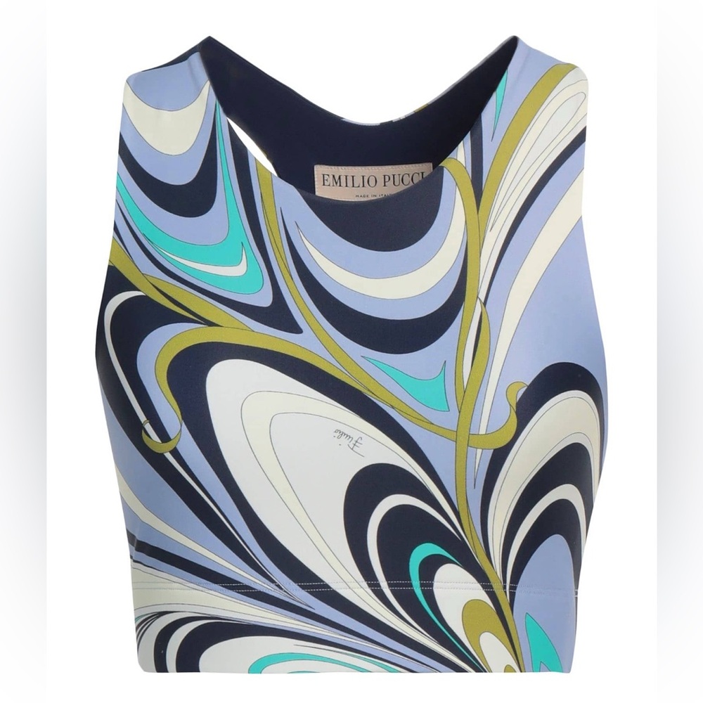 Emilio Pucci Multicolor Swirl Crop Top